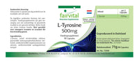 Fairvital | L-tyrosine 500mg - HIGH Dosage - 90 Capsules - Amino Acid