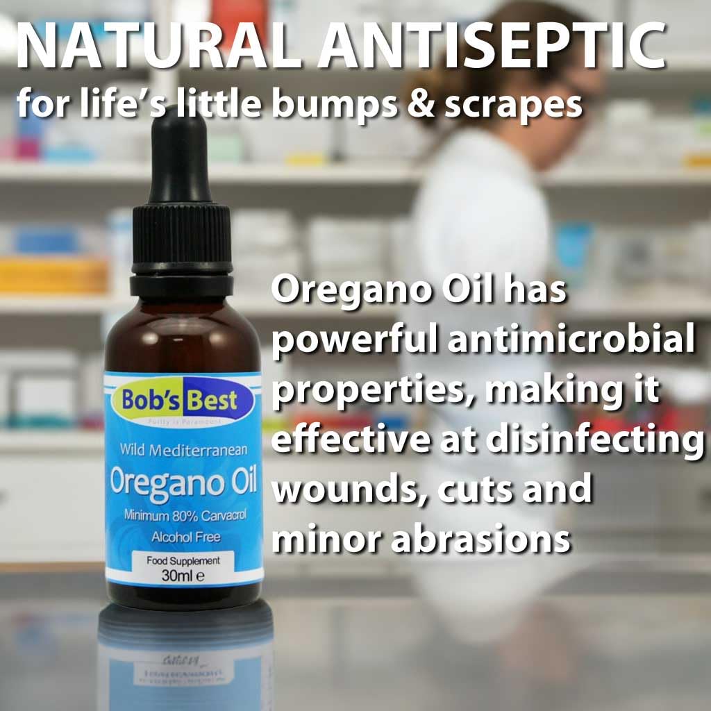 Bob's Best Oregano Oil 100% Pure & Natural Wild Mediterranean - Antioxidant & Antibacterial, Minimum 80% Carvacrol – 30ml