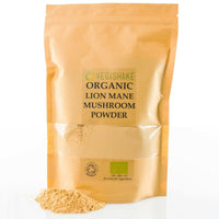 vegishake Organic Lions Mane Mushroom Powder Hericium erinaceus Polysaccharides Immune Cognitive Vegan (100g)