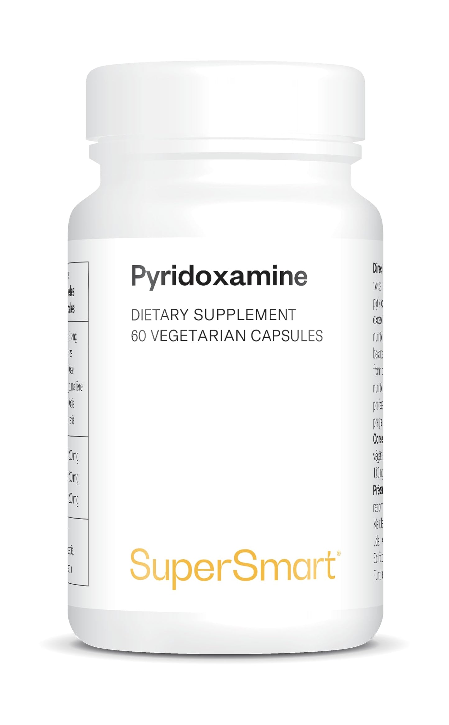 SUPERSMART Pyridoxamine - Natural Form of Vitamin B6 - Powerful Inhibitor of Glycation and Ages/ALEs - Vegan - Gluten-Free - SuperSmart