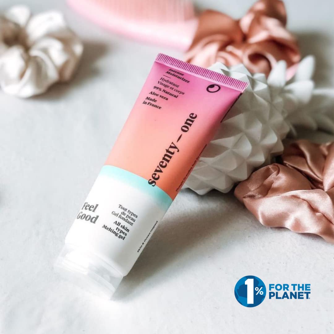 seventyone PERCENT SeventyOne Percent | Feel Good | Moisturising Melting Gel for Face and Body | Soothes & Moisturises | Extends Tanning | Instant Freshness | With Aloe Vera | 100% Natural | Made in France | 75 ml