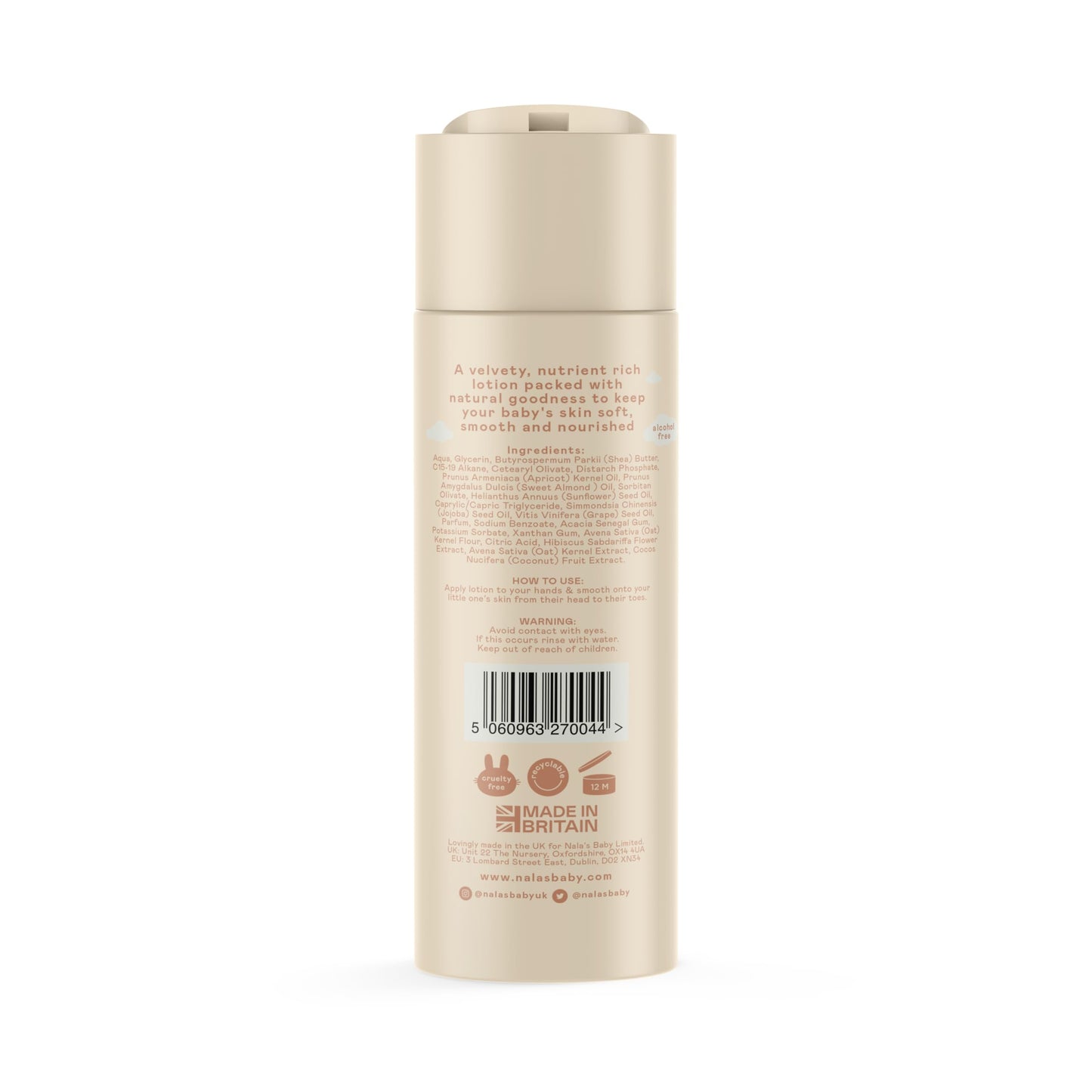 Nala's Baby Body Lotion | Award-winning | 99% Natural | Dermatologically-tested and Paediatrician-approved | Nourishing Soothing Oat and Coconut Oil | Vegan | 200ml | Nalas Baby