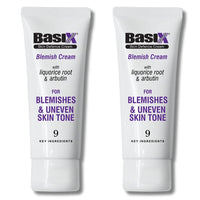 Basix Skin Defence Cream Blemish Cream [TWIN PACK 2x75ml] with Liquorice and Arbutin for Fading Blemishes, Liver Spots and Uneven Skin Tone