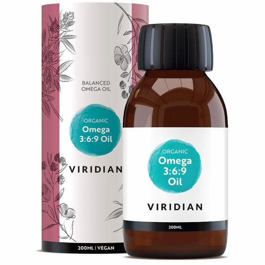 Viridian - Organic Omega 3:6:9 Oil – 200 ml | Balanced Plant-Based Omega 3, 6 & 9 Fatty Acids with GLA | Certified Organic, Vegan-Friendly, 100% Active Ingredients, Cold-Pressed & Nitrogen-Sealed