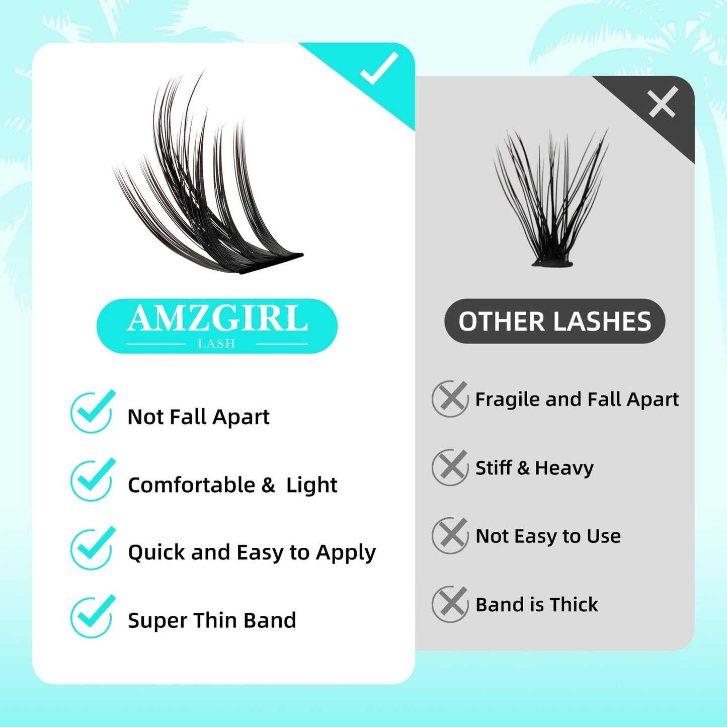 AMZGIRL LASH Lash Clusters Manga 144Pcs Eyelash Clusters Spiky Eyelash Extensions Individual Lashes Volume Anime Lash with Thin Band Lashes DIY at Home(Holiday,C-Mix8-18mm)