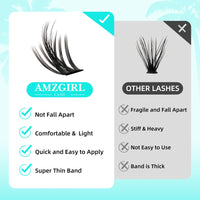 AMZGIRL LASH Lash Clusters Manga 144Pcs Eyelash Clusters Spiky Eyelash Extensions Individual Lashes Volume Anime Lash with Thin Band Lashes DIY at Home(Holiday,C-Mix8-18mm)