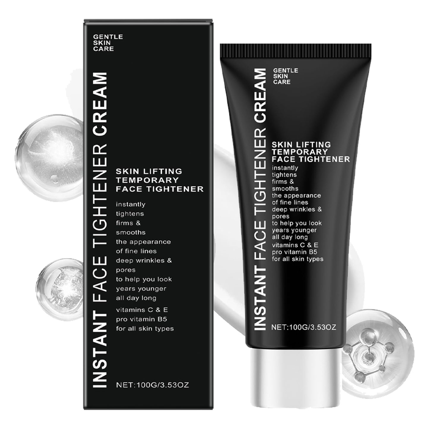 MINSHZEE 100g Face Tightener No-Filter Primer,Fac/e Tigh/tener Anti Wrinkle Firming Cre/am,Instant Fir/mx Temporary Fa/ce Tightener,Skin Tightening Cream for F/ace Li/ft,Instant face tightening cream