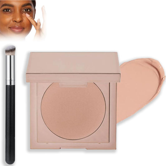 SHEBEEDO Colored Clay CC Undereye Corrector, Under Eye Concealer, Peach Colour Corrector For Dark Circles, Undereye Corrector With Brush, Cream Foundation Under Eye Makeup For Women (Light-Medium Peach)