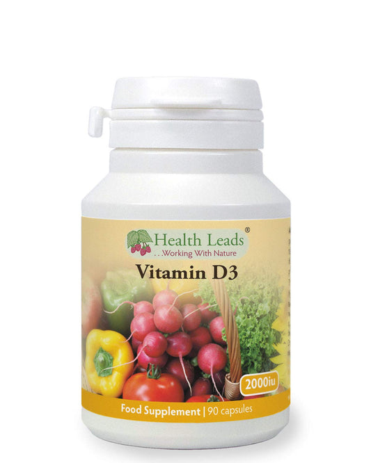 Vitamin D3 2000iu x 90 Capsules, Suitable for Vegetarians, Magnesium Stearate Free, Contributes to The Maintenance of Normal Bones, Muscle Function & The Immune System, UK Manufactured