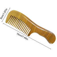 EQLEF Green Sandalwood Wide-tooth Natural comb, Large Sandal Wood Hair Comb Wooden Comb Anti Static Combs