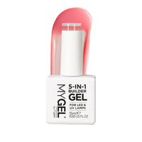 MYLEE Mylee 5 in 1 Builder Base Strengthening Gel 15ml, UV/LED Nail Polish Coat for Hard Strong Nails Tips & Extensions, For Nail Art Decoration, Decals & Jewels, Professional Manicure Repair (French Rose)