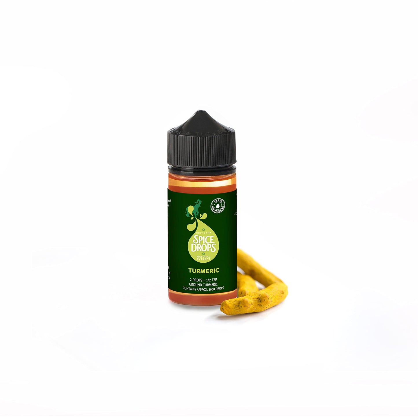 Holy Lama Spice Drops Turmeric Extract - Natural Cooking Ingredient. Savoury, Asian, Thai, Chutneys or Healthy Recipes 1 x 100ml Bottle