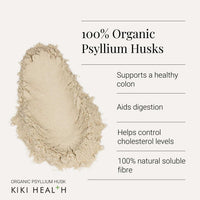 KIKI HEALTH KIKI Health Premium Certified Organic Psyllium Husk Powder | 100% Soluble Fiber for Digestion, GMO-Free, Rich in Nutrients, Gluten/Wheat-Free | Supports Digestive Wellness & Mineral Absorption - 275g