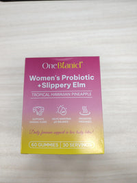 UCTFBXM Feminine Probiotics Gummies for Women - Feminine Balance PH Gummies for Healthy Odor, Digestive Health Support, Immune Support, with Slippery Elm, Prebiotics & Lactobacillus Bl, Pineapple 60 Count