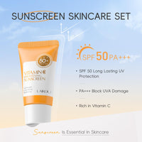 LAIKOU Vitamin C Skincare Gift Set, 9 Pcs Face Care Sets & Kits, Serum, Eye Cream, Face Cream, Sunscreen, Clay Mask & Gift Bag, Radiance Pamper Gifts for Women Teenage Girls, Mothers Day Birthday Gift