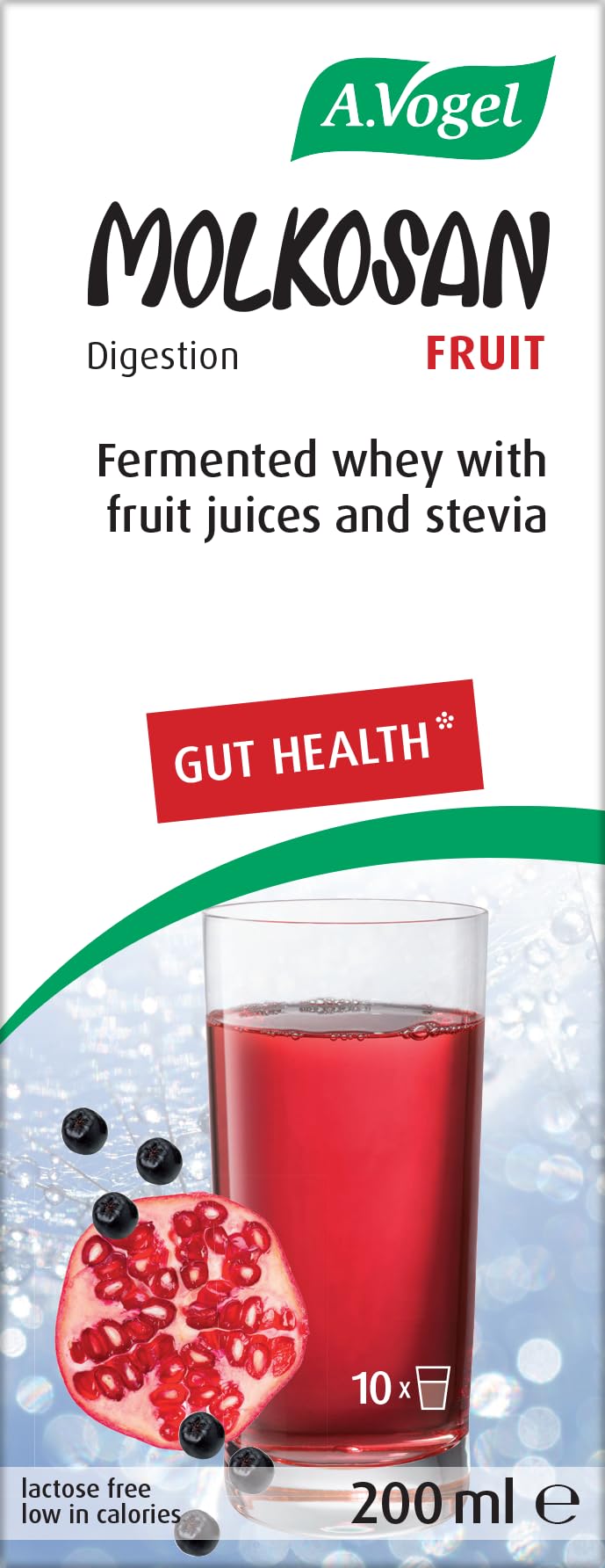 A.Vogel Molkosan Fruit | Prebiotic Formula Providing Gut Health Support | Berry & Pomegranate | 200ml