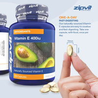 Vitamin E 400iu Supplement, 200 Softgel Capsules, Powerful Antioxidant, Protects Cells from Oxidative Stress, Supports Immune System, Over 6 Month Supply