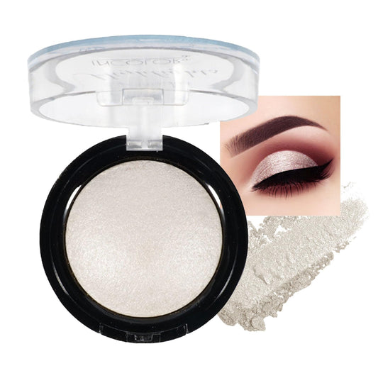 LYNTYAOU White Eyeshadow, Single Glitter Eye Shadow Pallets for Women, Highly Pigmented Long Lasting Metallic Shimmering Baked Eye Shadows Highlighter Powder, Gift for Women & Girls