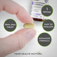 Multivitamins & Minerals - 365 Vegan Multivitamin Tablets - 1 Year Supply - Multivitamin Tablets for Men and Women with 26 Essential Active Vitamins & Minerals - Made in The UK by Nutravita