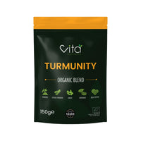 Vita Nutrients Turmunity Superfood Powder Blend 150g - Premium Organic Food - Vegan & Gluten Free - Rich Ayurveda, Turmeric, Black Pepper and More Formula - Ideal Latte Mix - Made in The UK