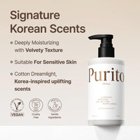 PURITO Luminous Moisture Shea Butter Body Lotion Cotton Dreamlight, Shea Butter, Gentle on Skin, Moisturizing, Dry Skin, Pump Bottle, K-Beauty, 300ml / 10.14 fl. oz.