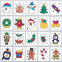 Baker Ross FX408 Christmas Chums Tattoos - Pack of 80, Temporary Tattoos for Kids, Christmas Party Bag Gifts, Xmas Toys for Kids