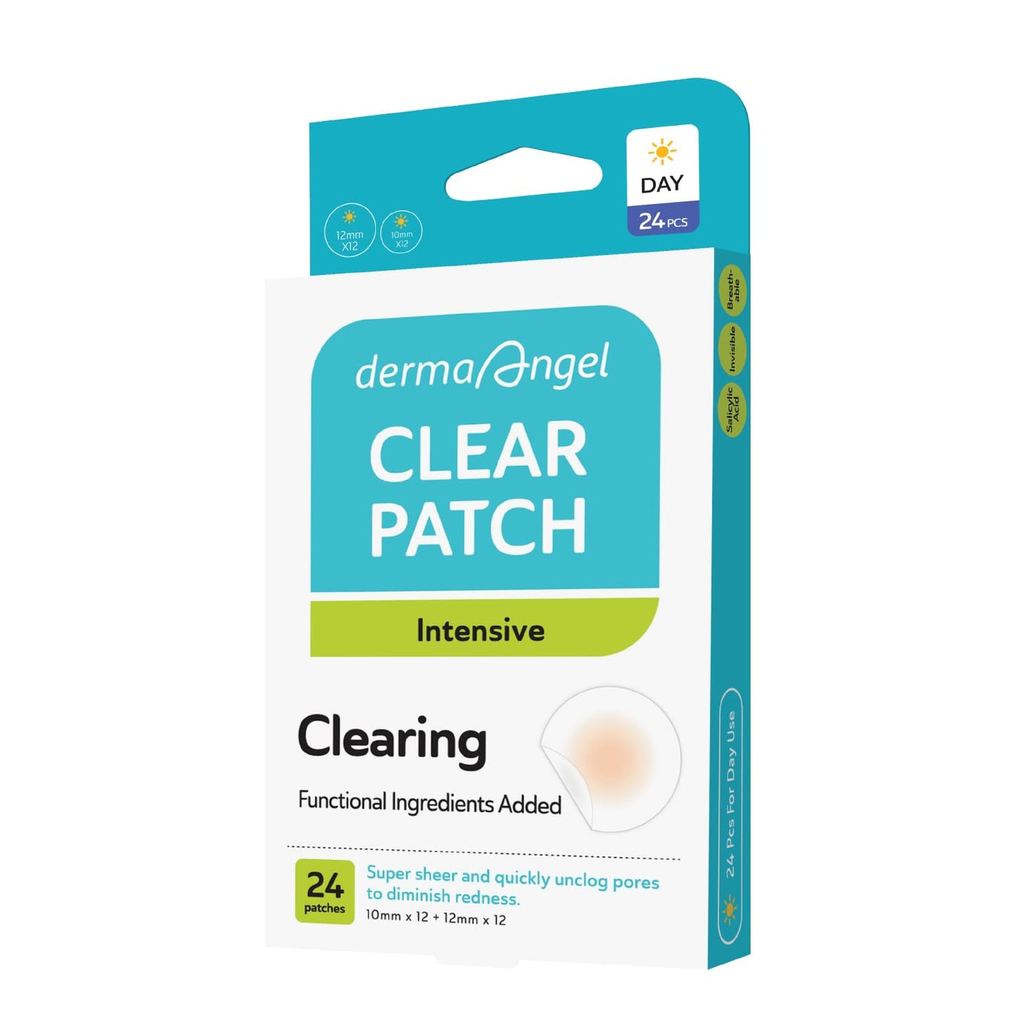 DERMA ANGEL Derma Angel Ultra Thin Hydrocolloid Acne Day Patches for Surface Pimples (24 Pieces) | Absorbs Fluid and Covers Spots | Matte Finish Blends Under Makeup