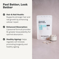 Youth & Earth Liposomal Spermidine | 60 Capsules of Spermidine Supplements for Hair Growth, Autophagy & Nail Growth