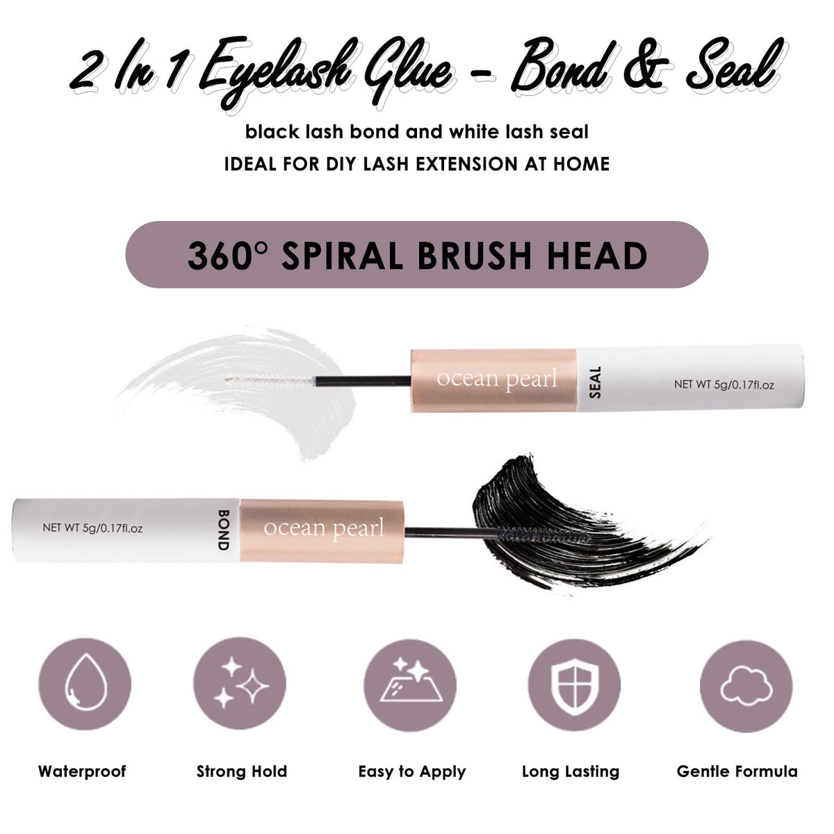 ocean pearl Individual Lashes with Lash Bond and Seal 120 Cluster Lashes Eyelash Extension Kit Thin Band Lash Clusters Wide Stem Lash Extensions Mix C/CC/D Curl 10-16mm Length False Eyelashes with Glue - OP28