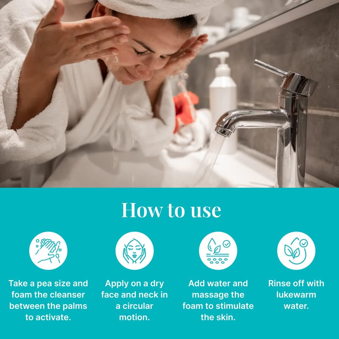 Onsen Japanese Natural Face Wash - Premium Hydrating Aloe Vera Face Wash - Daily Night Travel Facial Cleanser for Makeup Removal and Dry Skin with Added Hyaluronic Acid & Vitamins - 2 Pack 75ml