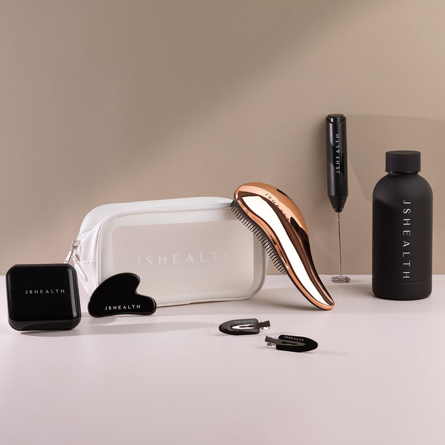 JSHealth Signature Rose Gold Hair Brush - Detangle + Smooth - Detangling Hair Brush for Women