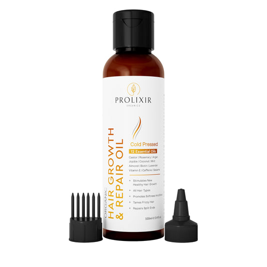 Organic Castor Oil with Rosemary, Argan, Jojoba, Almond & Coconut Oil - Natural Hair Loss Treatment