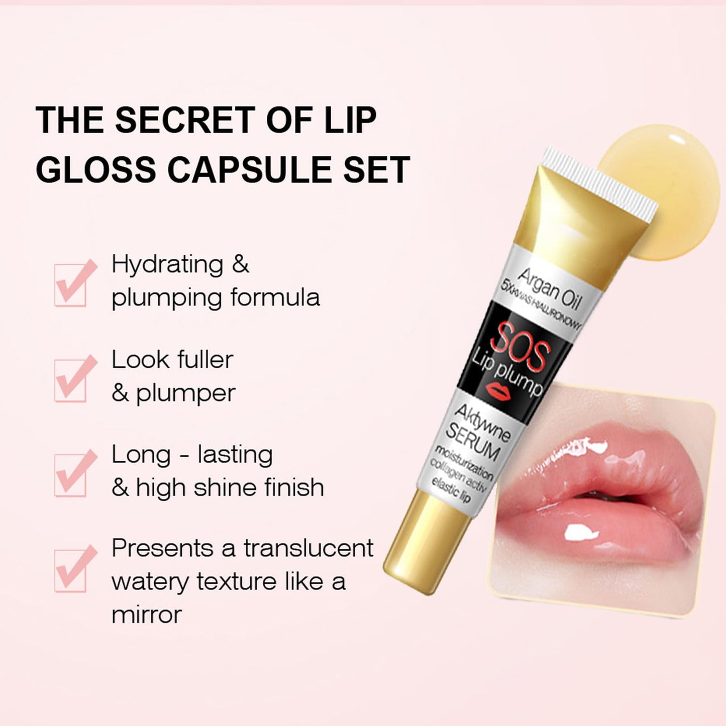 GEEWHILE Lip Plumper Lip Plumper Extreme, Instant Volumizing Plumping Lip Gloss Moisturizing Plumping Lip Oil for Fuller, Hydrating & Reduce Fine Lines Lip Care Serum, Lips Enhancer for Fullness, Plumping Lips