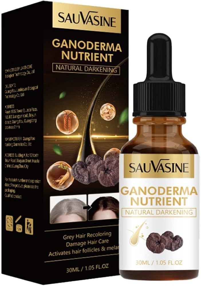 Anti-greying Hair Serum, Restore Nourishing Hair Serum, Ganoderma Nutrient Hair Darkening Serum, Natural Anti-Greying Hair Darkening Serum, for Thicker, Longer Hair, Restore Hair Natural Color 30ml