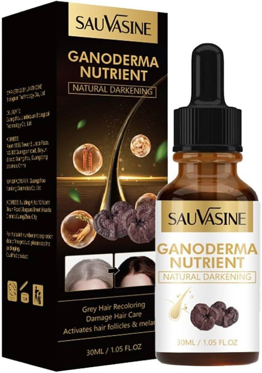 Anti-greying Hair Serum, Restore Nourishing Hair Serum, Ganoderma Nutrient Hair Darkening Serum, Natural Anti-Greying Hair Darkening Serum, for Thicker, Longer Hair, Restore Hair Natural Color 30ml