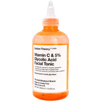 Carbon Theory SupaVIT-C Vitamin C Skin Toner for Face - 5% Glycolic Acid Toner & Blemish Control Cleanser - Reduces Excess Oil & Minimises Pores - Exfoliating Vegan Facial Tonic - 250ml