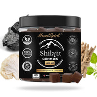 Shilajit Gummies 3-in-1 Max Strength by MountSpirit™, Himalayan Shilajit with Lions Mane and Ashwagandha, Fulvic & Humic Acid and 85+ Minerals, for Energy, Immunity & Focus, Sugar-Free, 60 Gummies