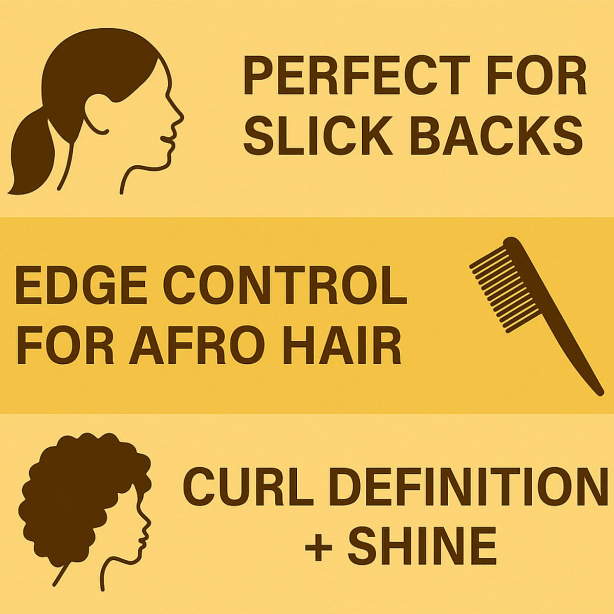 GOMARKET® Ampro Shine N Jam Braiding Gel Extra Hold 113.5g + 3pcs Slick Back Hair Brush Set | Styling Gel for Curly Hair, Edge Control Gel, Hair for Braiding, Curl Jelly, Afro Hair Products