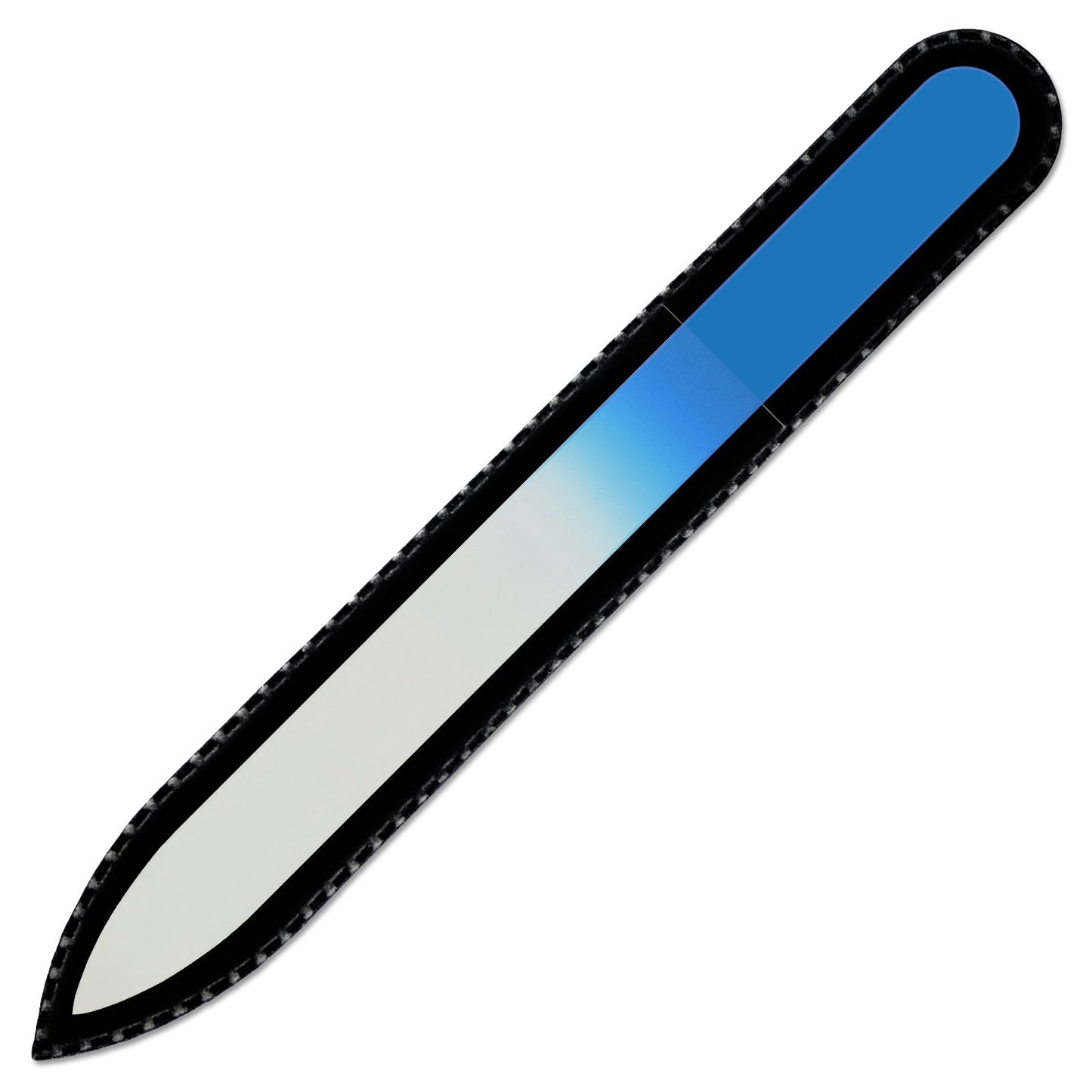 Mont Bleu Colour Crystal Nail File in Black Pouch - Czech Tempered Glass - Handmade in Czech Republic