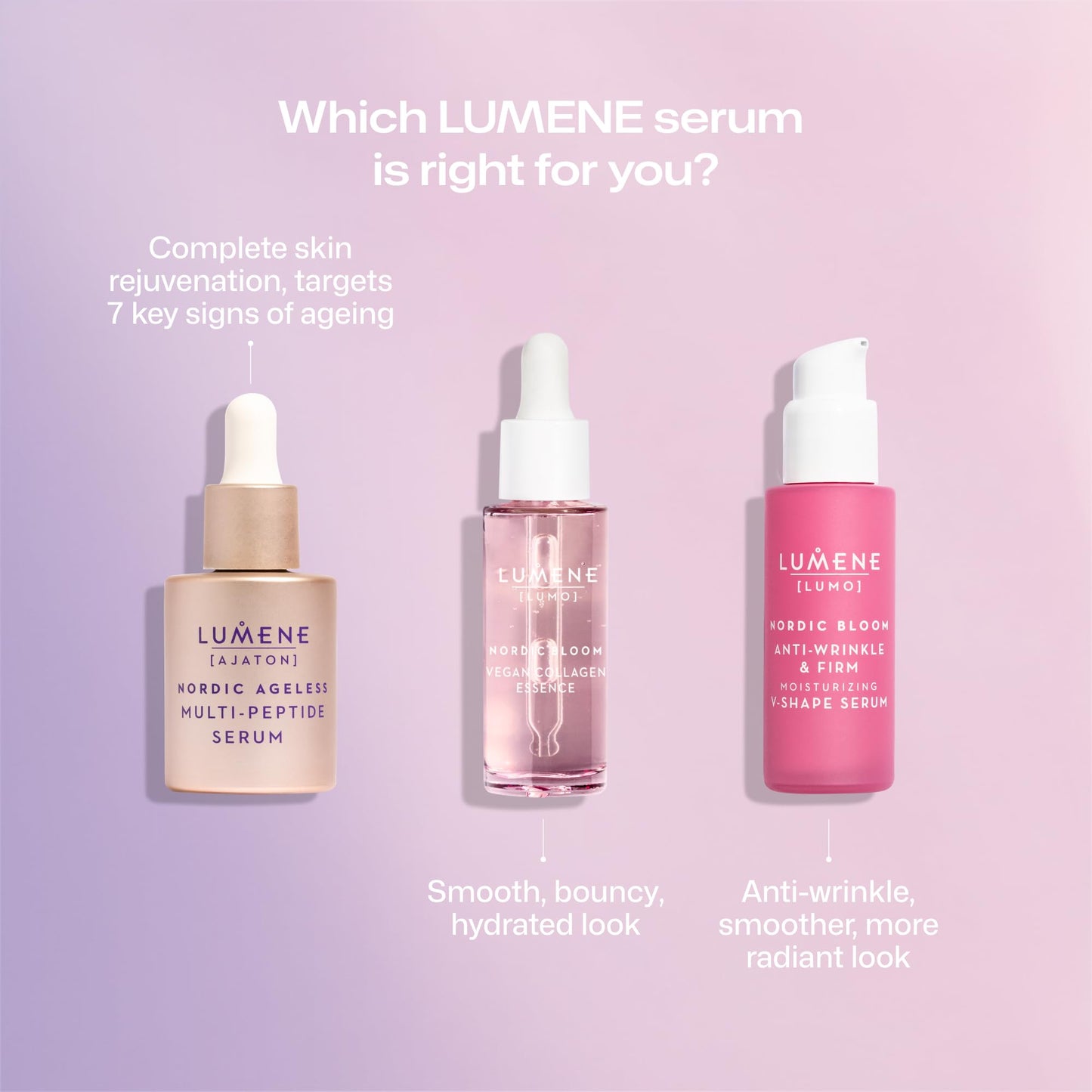 Lumene LUMENE Nordic Ageless [Ajaton] Multi-Peptide Anti-Wrinkle Serum | Firms and Smooths Skin with Pro Collagen Peptides & Vitamin B12 | Lightweight and Hydrating | Vegan | 30 ml