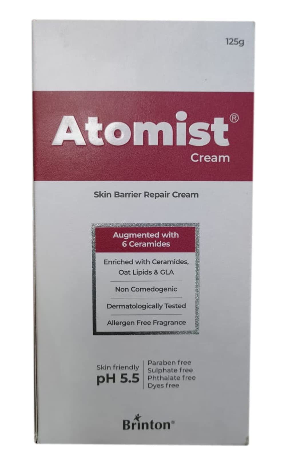 Brinton Atomist Skin Barrier Repair Cream, 125 gm | Enriched with Ceramides, Oats Lipids & GLA