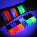 KARLOR UV face paint, 12 neon make-up paint fluorescent body paint black light neon face painting UV face paint body painting glow in UV light UV glow party Halloween oil-based