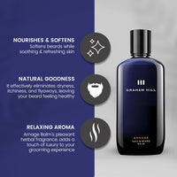 GRAHAM HILL Arnage Soothing & Refreshing Face and Beard Balm for Men, 200ml - Beard Balm, Men's Face Moisturizer, Vegan Beard Moisturiser for Men with Panthenol, Jojoba Oil & American Cuckoo Flower