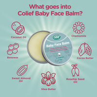 Colief Baby Face Balm | 100% Natural Oils & Butters for Infants | Gently Moisturise Baby's Dry & Sensitive Skin | Contains Shea Butter, Chamomile, Rosehip Oil, Coconut Oil | for Babies 3+ Months 50g