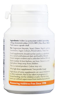 Health Leads ...Working With Nature Lugols Iodine (High Strength) 500mcg 120 Capsules, Iodine contributes to Normal Thyroid Function, Easy to Swallow Small Capsules, Magnesium Stearate Free & No Nasty Additives, Vegan, Made in Wales
