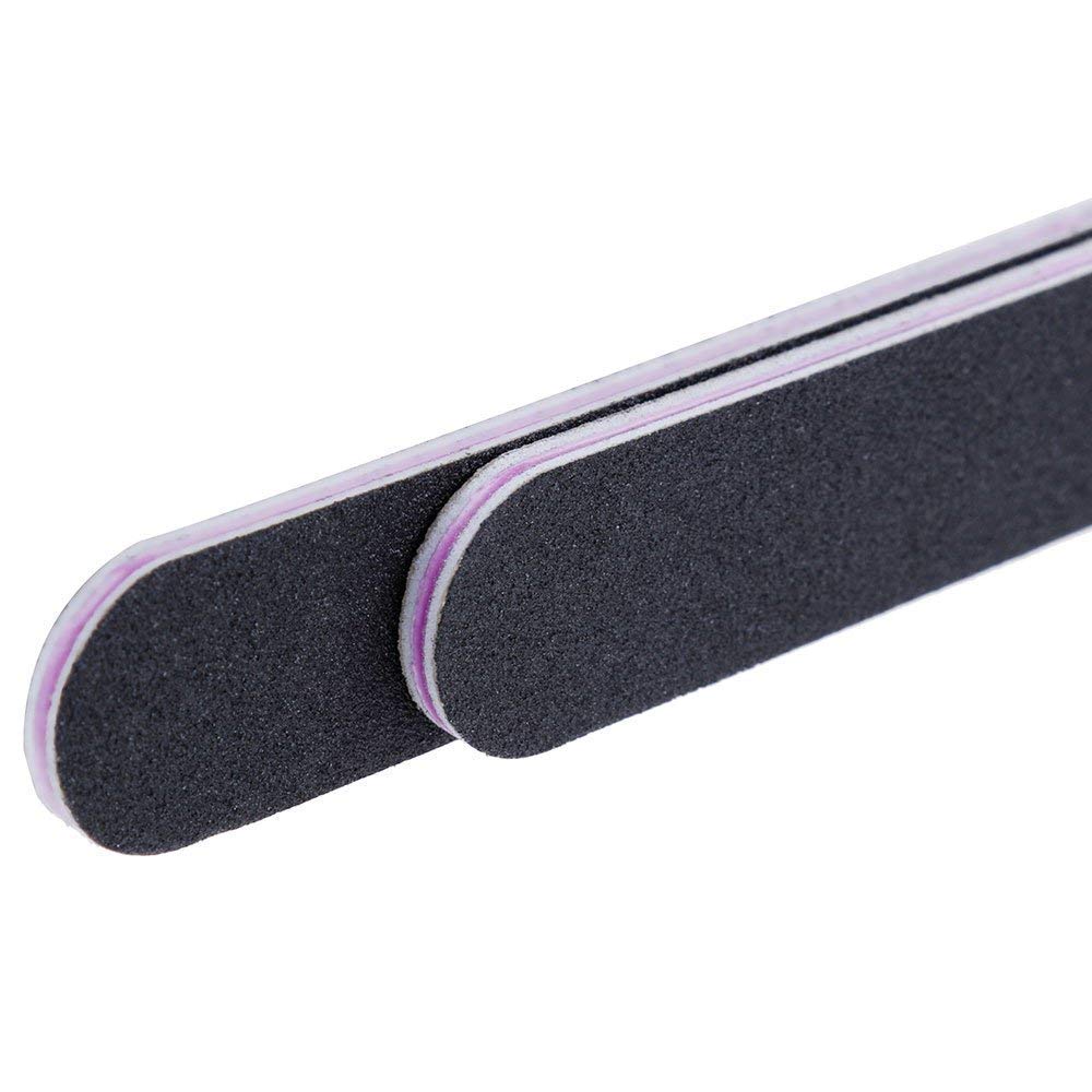 Lictin Pack of 16 Professional Nail Files Double Sided Emery Board (120/240 Grit)(Black)