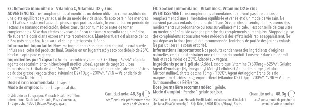 Simply Supplements Vitamin C, D and Zinc Capsules for Immunity Support | One-a-Day Formula | 60 Fast Release Capsules = 2 Months’ Supply | Vegan Friendly | Manufactured in The UK