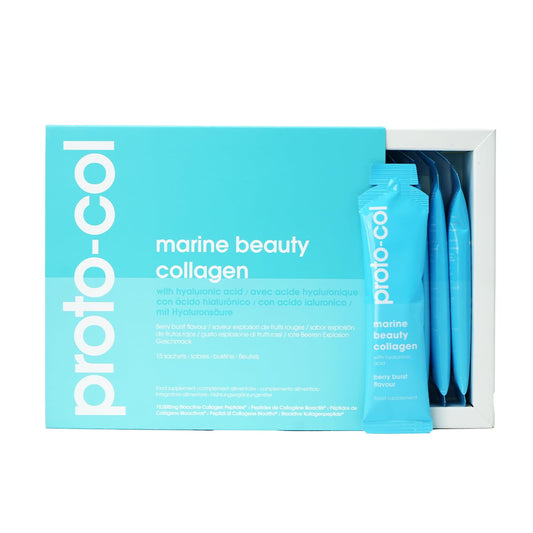 Proto-Col Proto-col Premium 10,000mg Marine Collagen Sachets with Hyaluronic Acid, Vitamin C, UK Made, Premium Sourced, High Absorbtion, Skin Health, Hydration & Anti-Aging Support