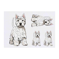 Azeeda 4 x 'Proud Westie Dog' Temporary Tattoos - Water Resistant, Skin-Safe, Non-Toxic Transfers, Mixed Sizes (TO00074528)