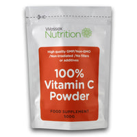 Nutristrength Pure Vitamin C Powder - 100% Ascorbic Acid Vitamin C Powder, Pharmaceutical Grade - Nothing Added, Non GMO & Made in The UK (500g) 12 Months Shelf Life.